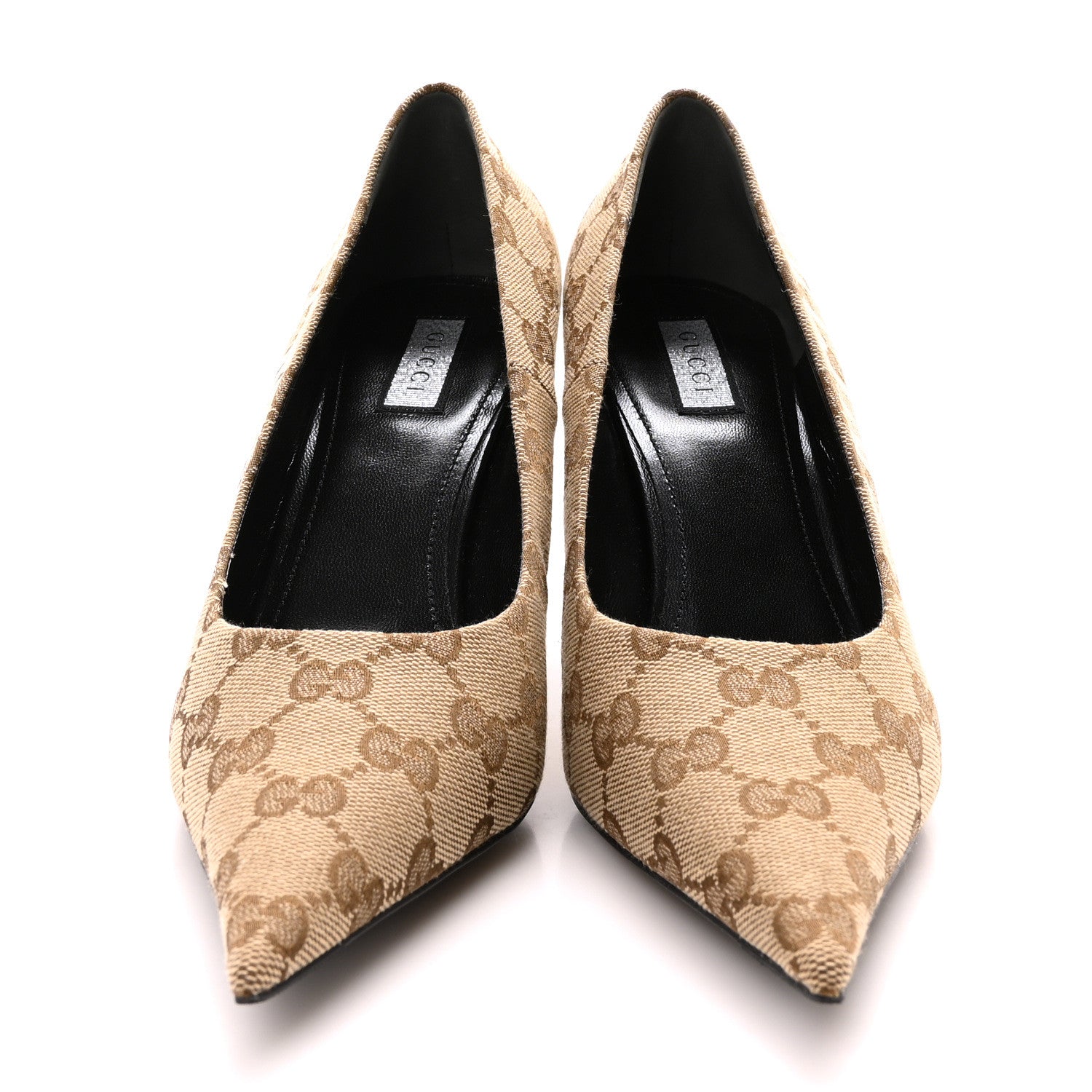 Balenciaga X GUCCI GG Monogram Square Knife 80mm Pumps 36.5 Beige Ebony 3 of 9