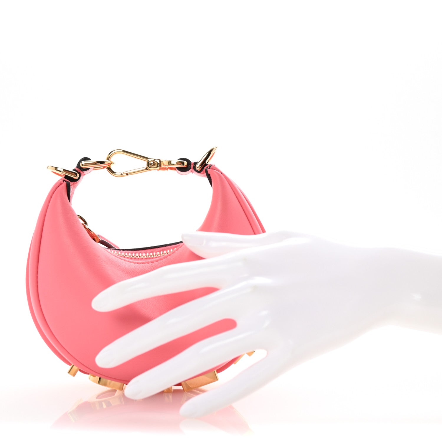 Fendi Vitello Grace New Matte Nano Fendigraphy Hobo Charm Pink Dalia 2 of 6