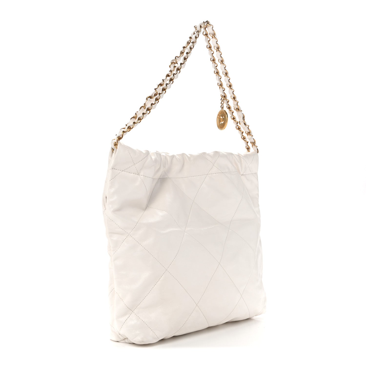 Chanel Shiny Calfskin Quilted Small Chanel 22 White 4 of 11