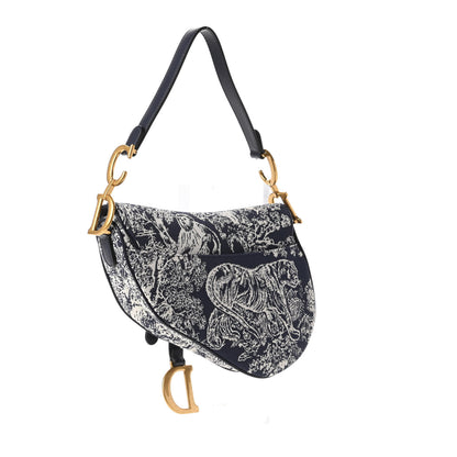 Christian Dior Canvas Embroidered Dioriviera Saddle Bag Blue 3 of 11