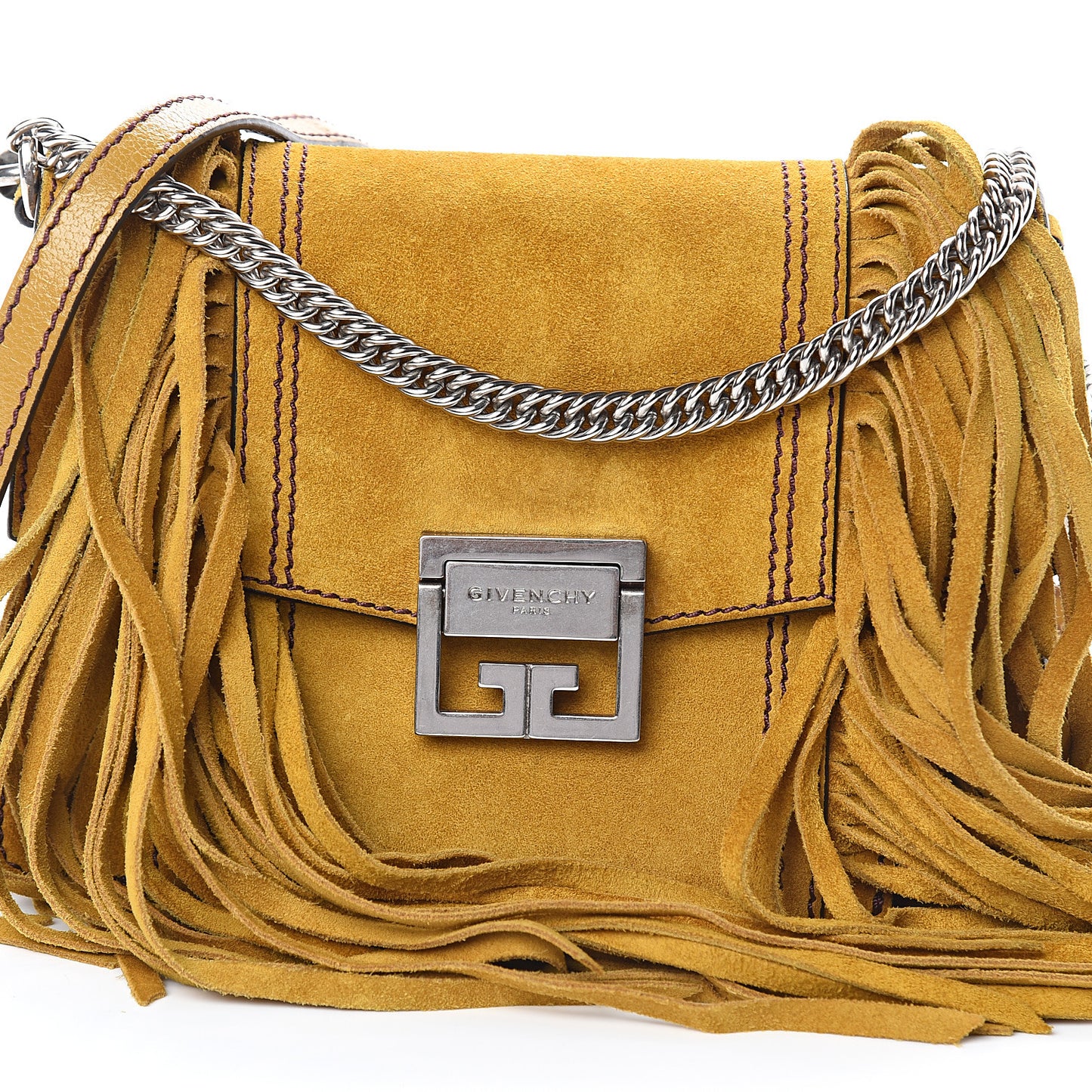Suede Fringe Small GV3 Shoulder Bag Yellow