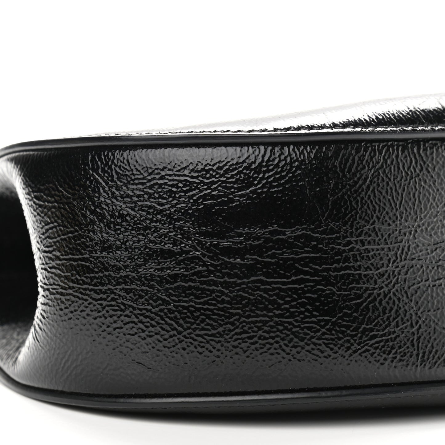 Grained Patent Drew Shoulder Bag Black