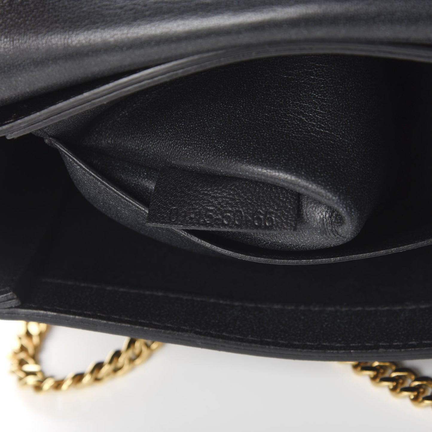 Lambskin Medium Elle Chain Clutch Black