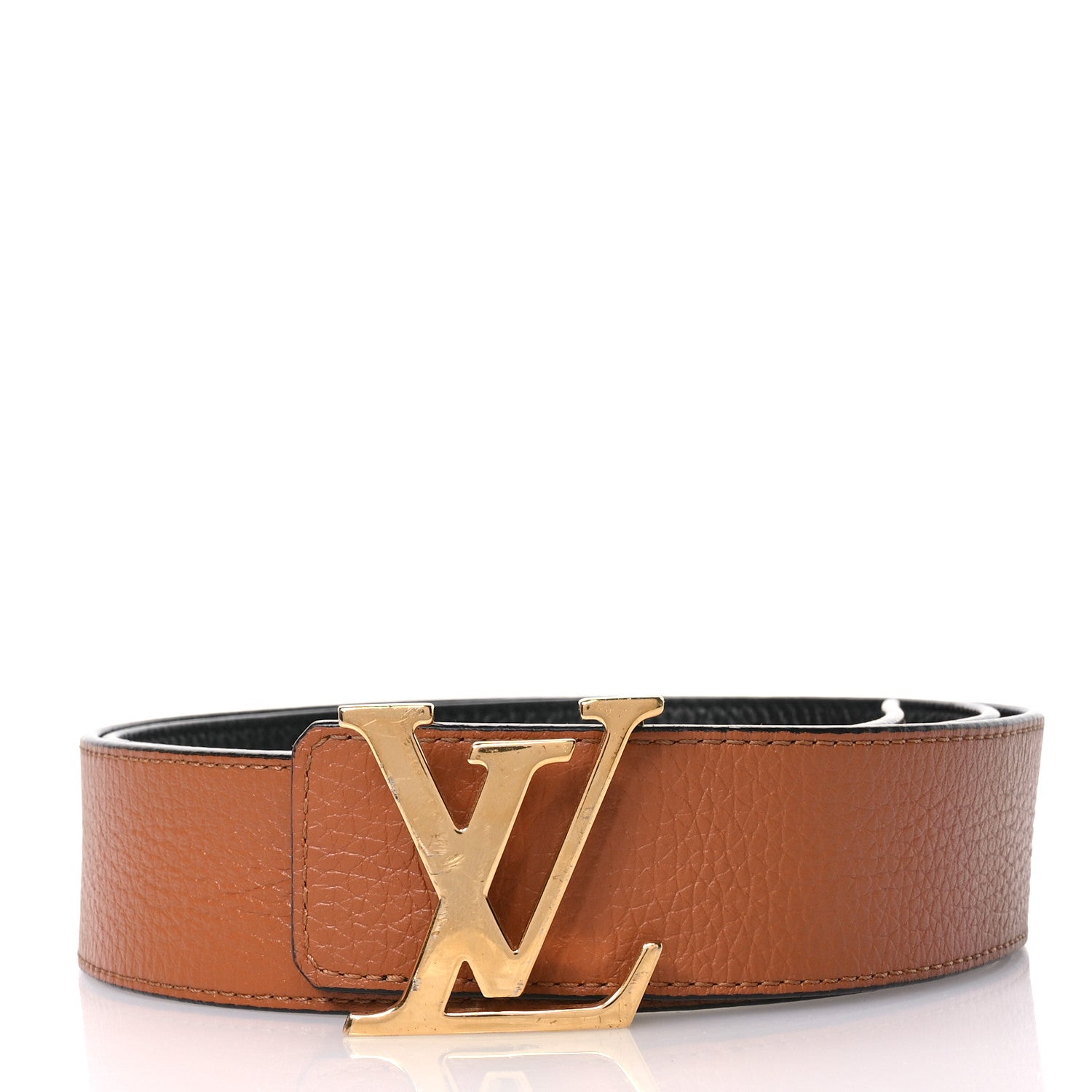 Louis Vuitton Taurillon Calfskin 30mm LV Initiales Reversible Belt 100 40 Black 2 of 7