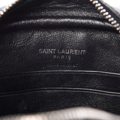 Saint Laurent Calfskin Crocodile Embossed Monogram Blogger Bag Black 6 of 10