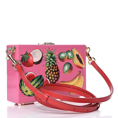 Dolce & Gabbana Acrylic Fruit Print Dolce Box Clutch Pink 3 of 9
