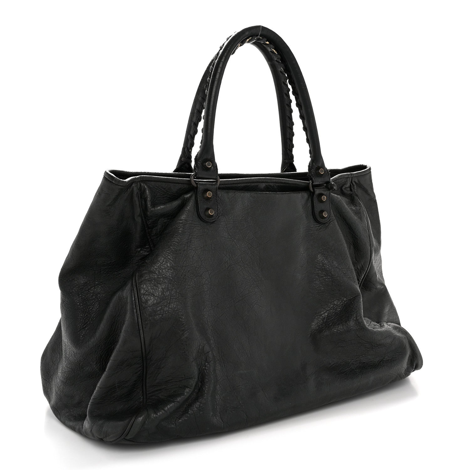 Balenciaga Agneau Classic Hardware Large Sunday Tote Black 4 of 14