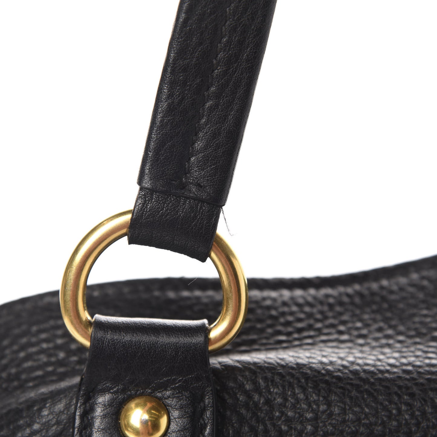 Vitello Daino Side Zip Tote Black