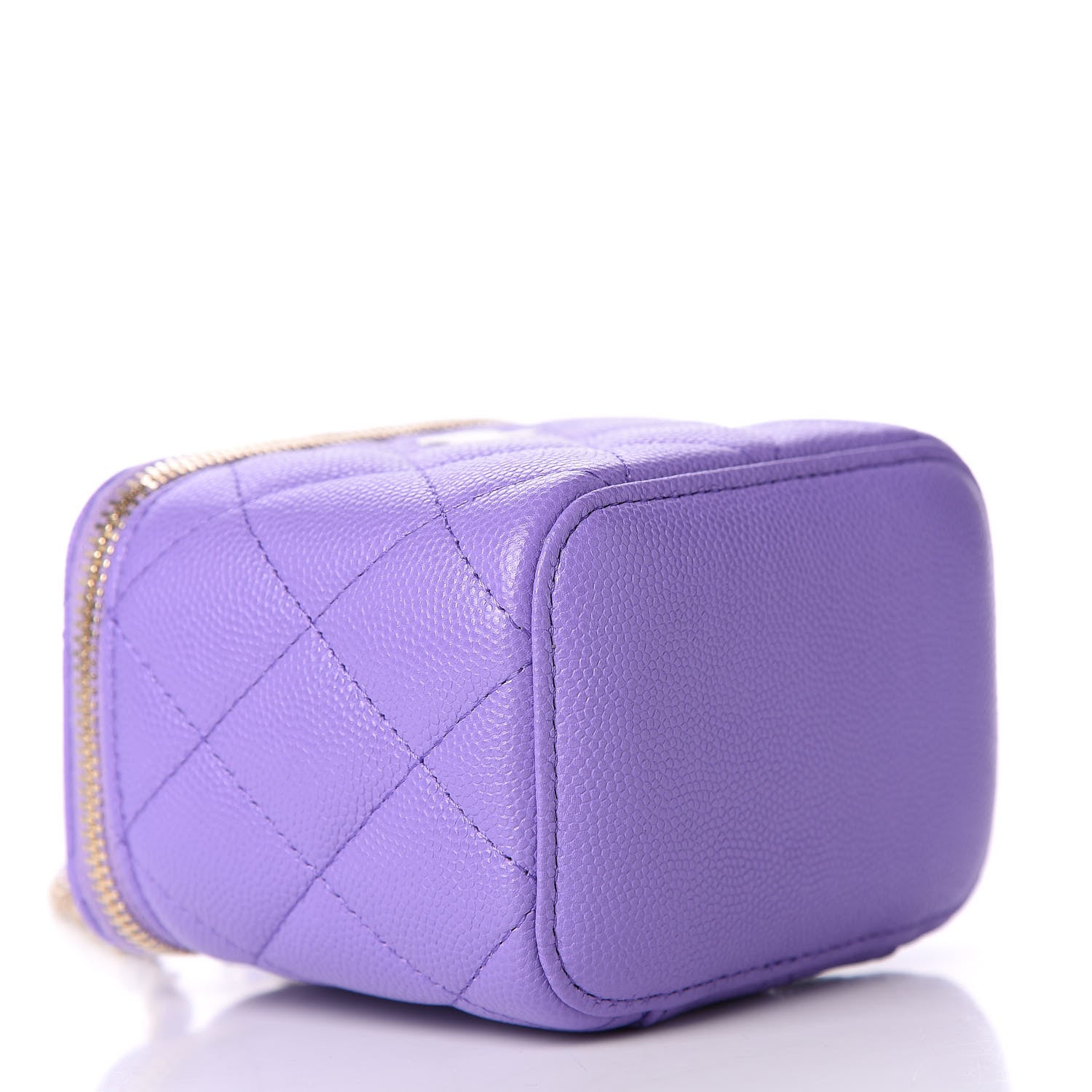 Chanel Caviar Quilted Mini Vanity Case With Chain Purple 7 of 9