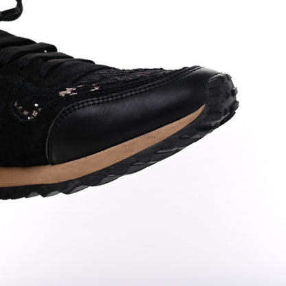 Valentino Garavani Macrame Lace Suede Womens Rockrunner Sneakers 36.5 Black 13 of 17