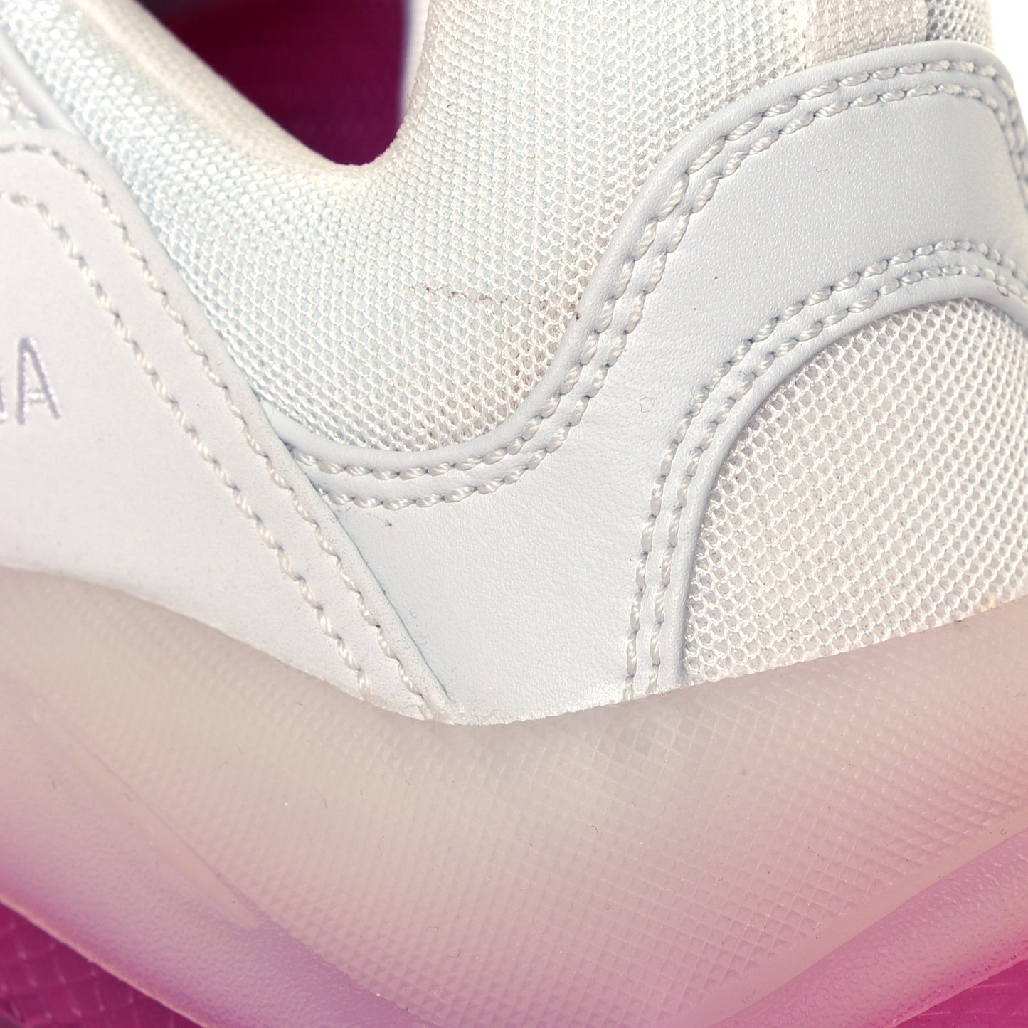 Fabric Mesh Clear Sole Womens Triple S Sneakers 41 White Pink
