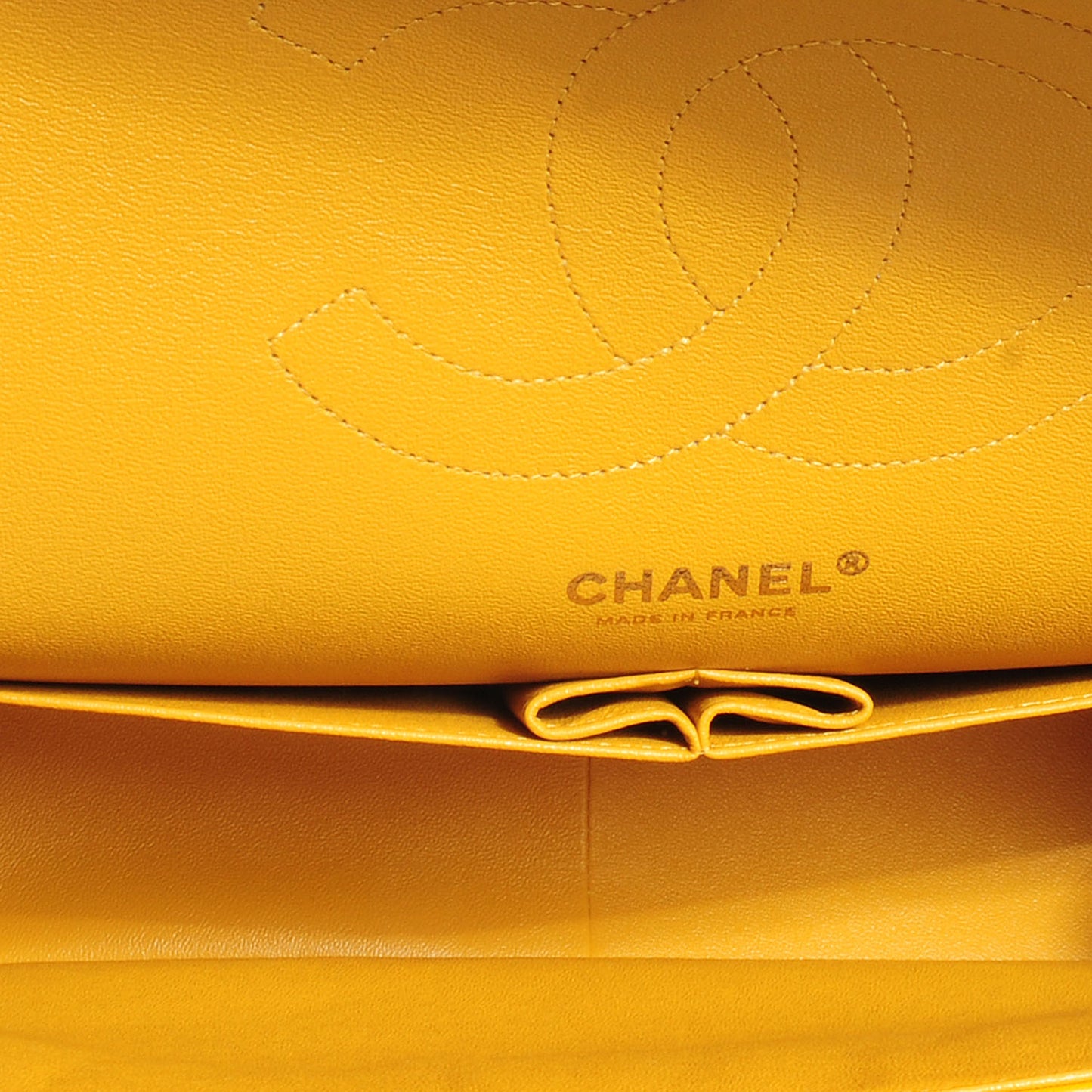 Lambskin Jumbo Double Flap Yellow