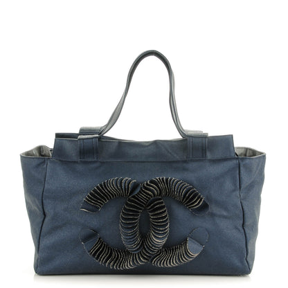 Chanel Denim Large CC Discus Tote Blue 1 of 7