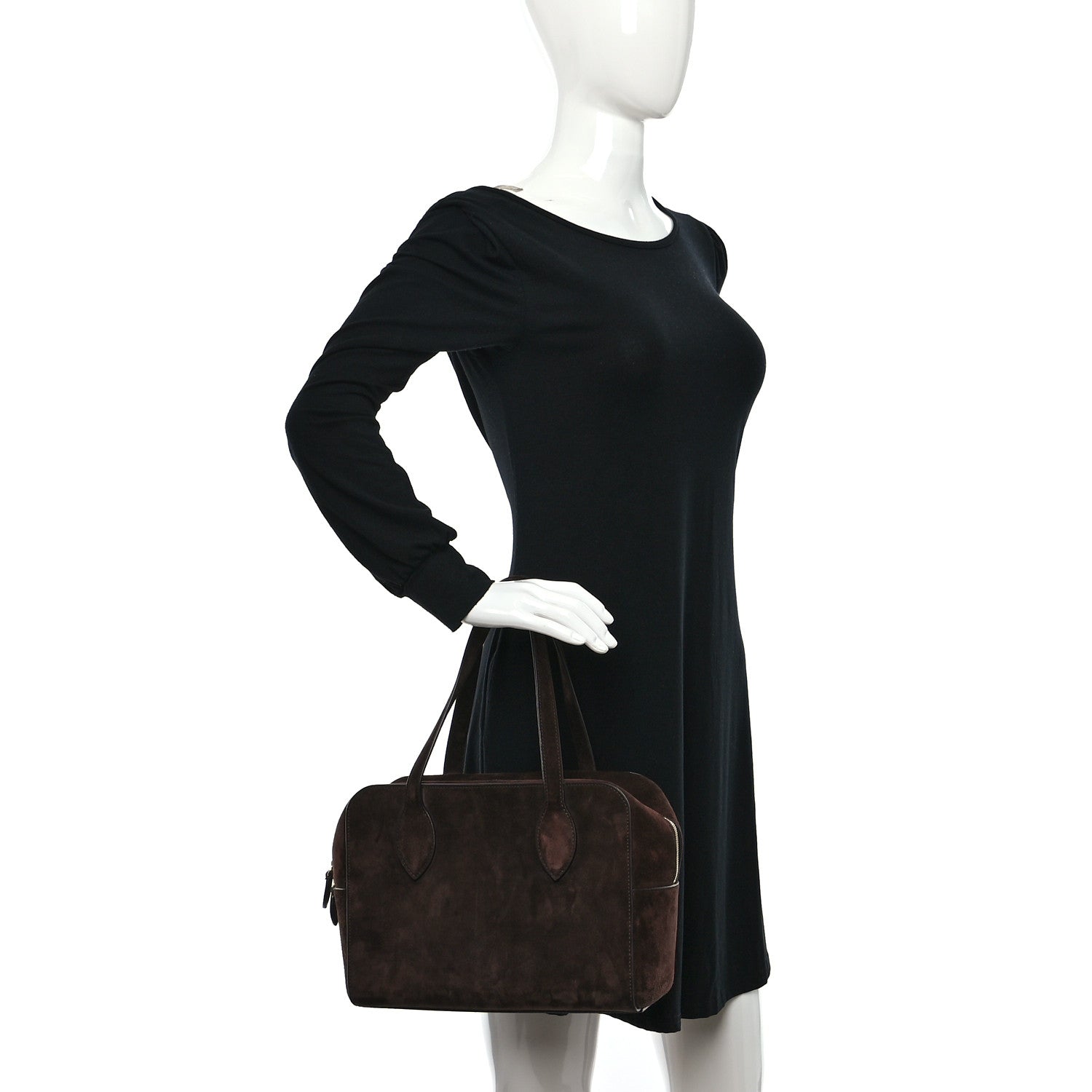 Khaite Suede Medium Maeve Bag Coffee 2 of 8