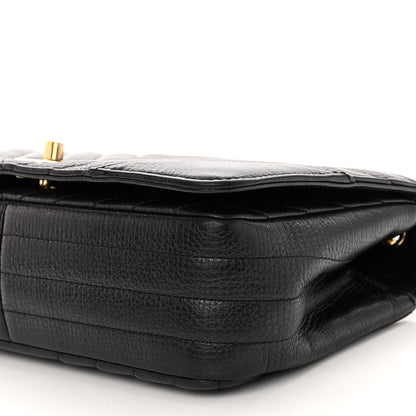 Chanel Grained Calfskin Chevron Quilted Medium Statement Flap Black 10 of 10