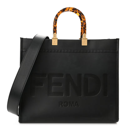 Fendi Vitello King Plexiglass Medium Fendi Sunshine Shopper Tote Black 1 of 10