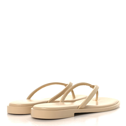 Chanel Goatskin CC Times Square Thong Sandals 37 Beige 11 of 20