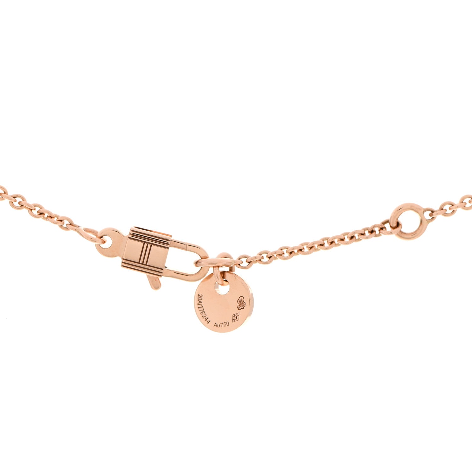 Hermes 18K Rose Gold Black Jade Constance Amulettes Pendant Necklace 5 of 6
