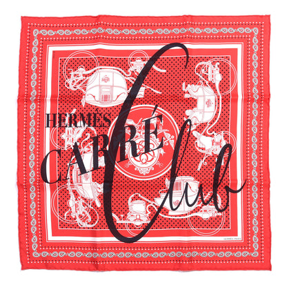 Hermes Silk Ex-Libris Carre Club Bandana Scarf 55 Red Black White 1 of 4