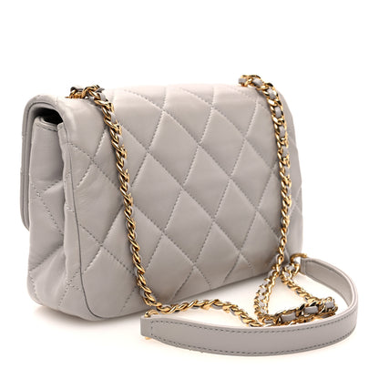 Chanel Lambskin Quilted Mini Flap Grey 3 of 10