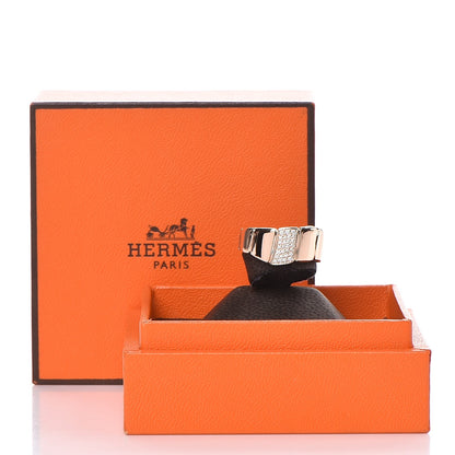 Hermes 18K Rose Gold Diamond Niloticus Ring 49 4.75 4 of 4