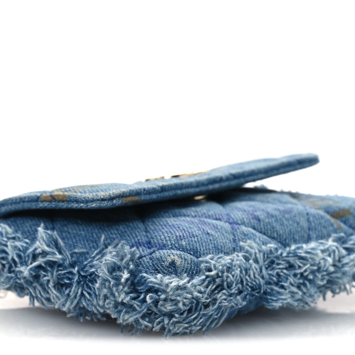 Chanel Denim Quilted Denim Mood Clutch With Chain Blue Multicolor 16 of 19