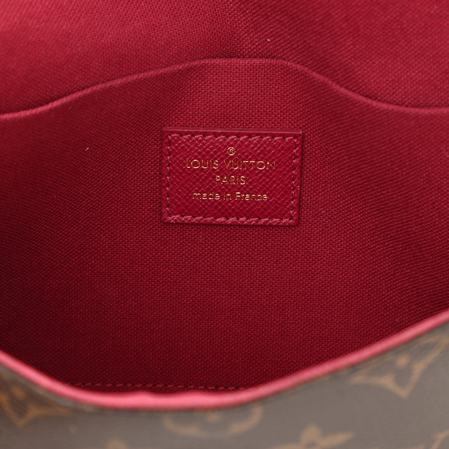 Monogram Pochette Felicie Chain Wallet Fuchsia