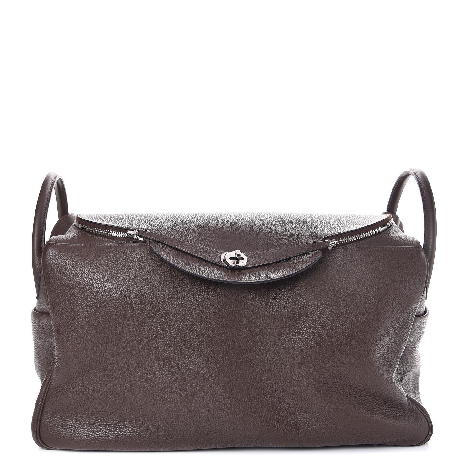 Hermes Taurillon Clemence Lindy 45 Chocolate 1 of 11