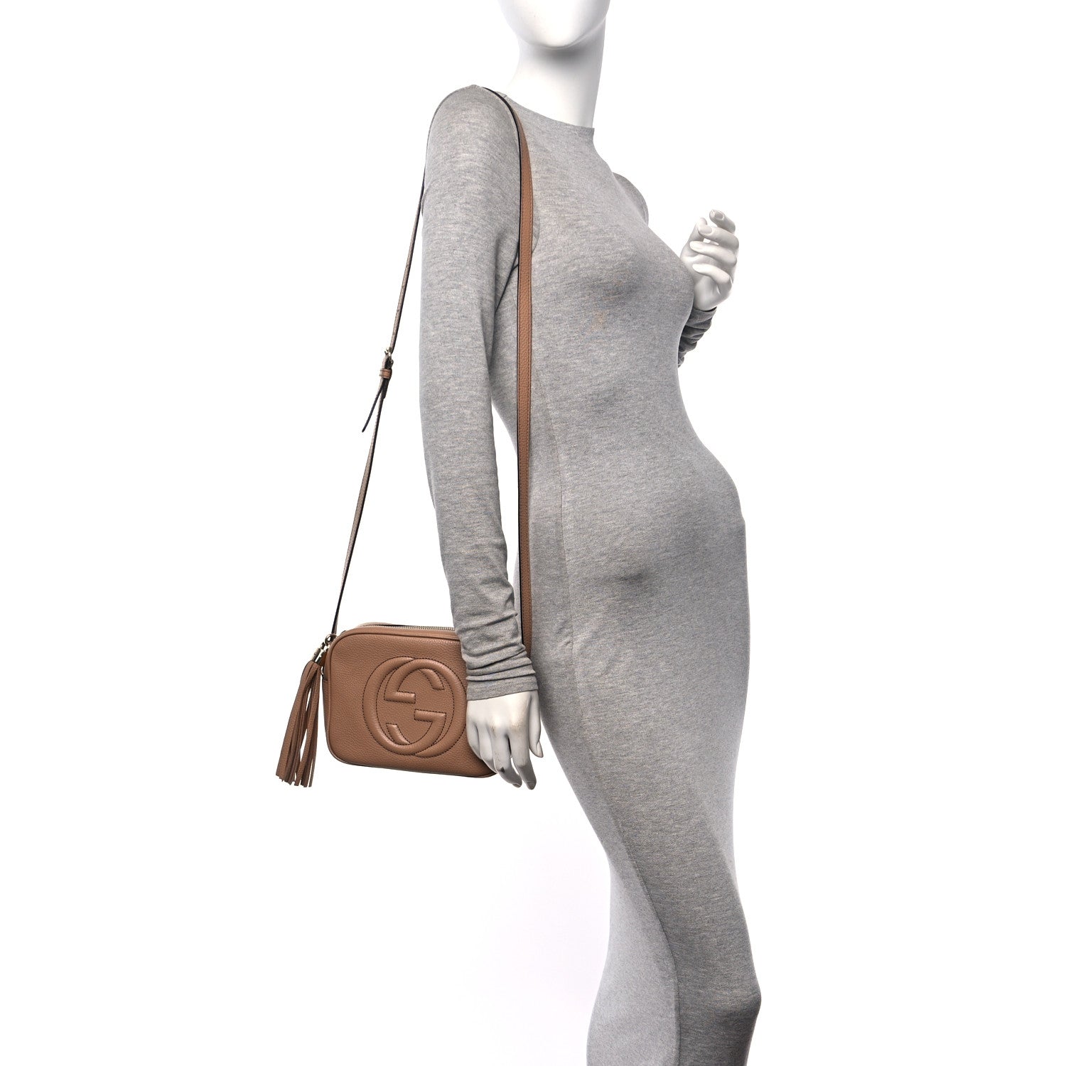 Gucci Pebbled Calfskin Small Soho Disco Bag Camelia 2 of 12