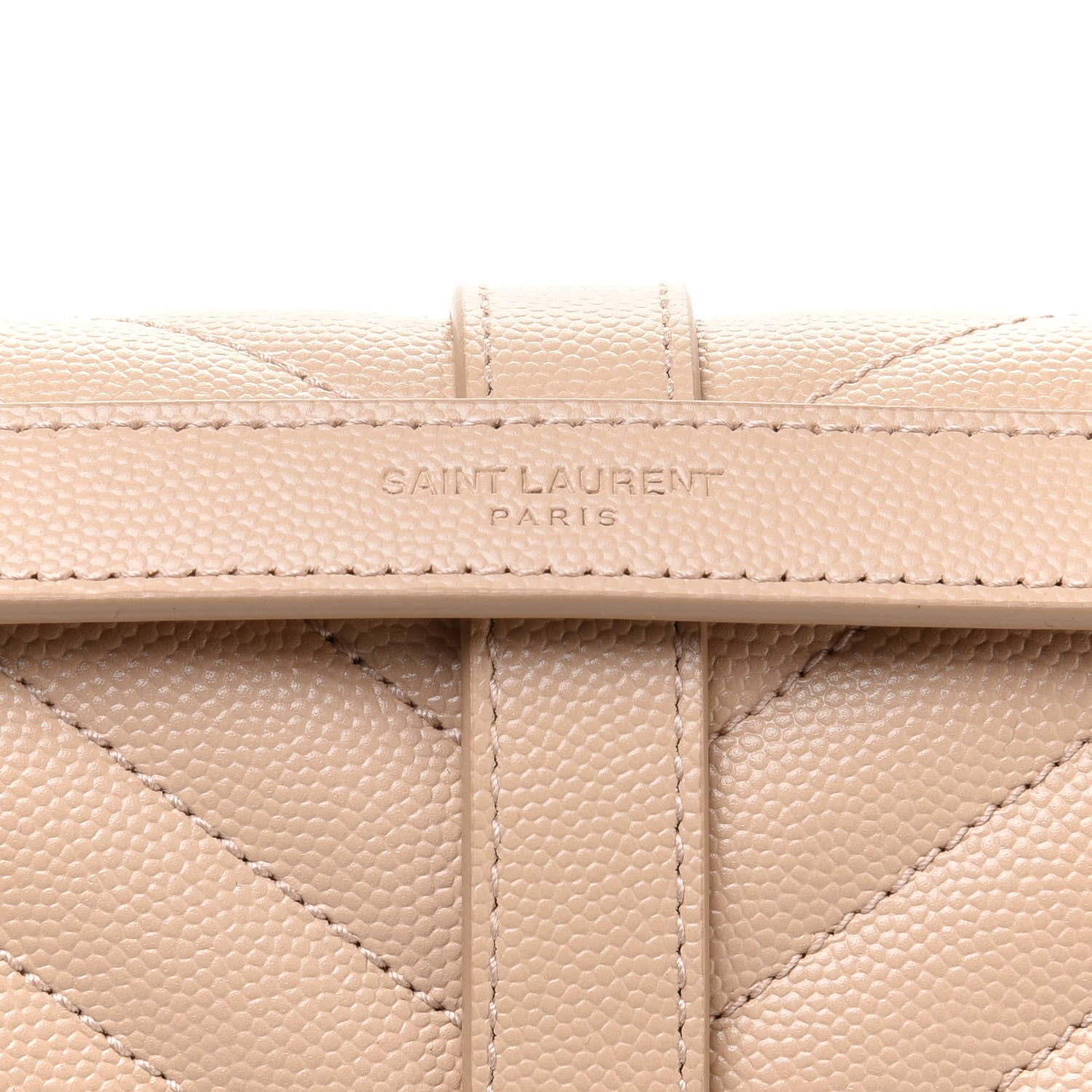 Saint Laurent Grain De Poudre Matelasse Chevron Large Monogram Satchel Nude Powder 10 of 12