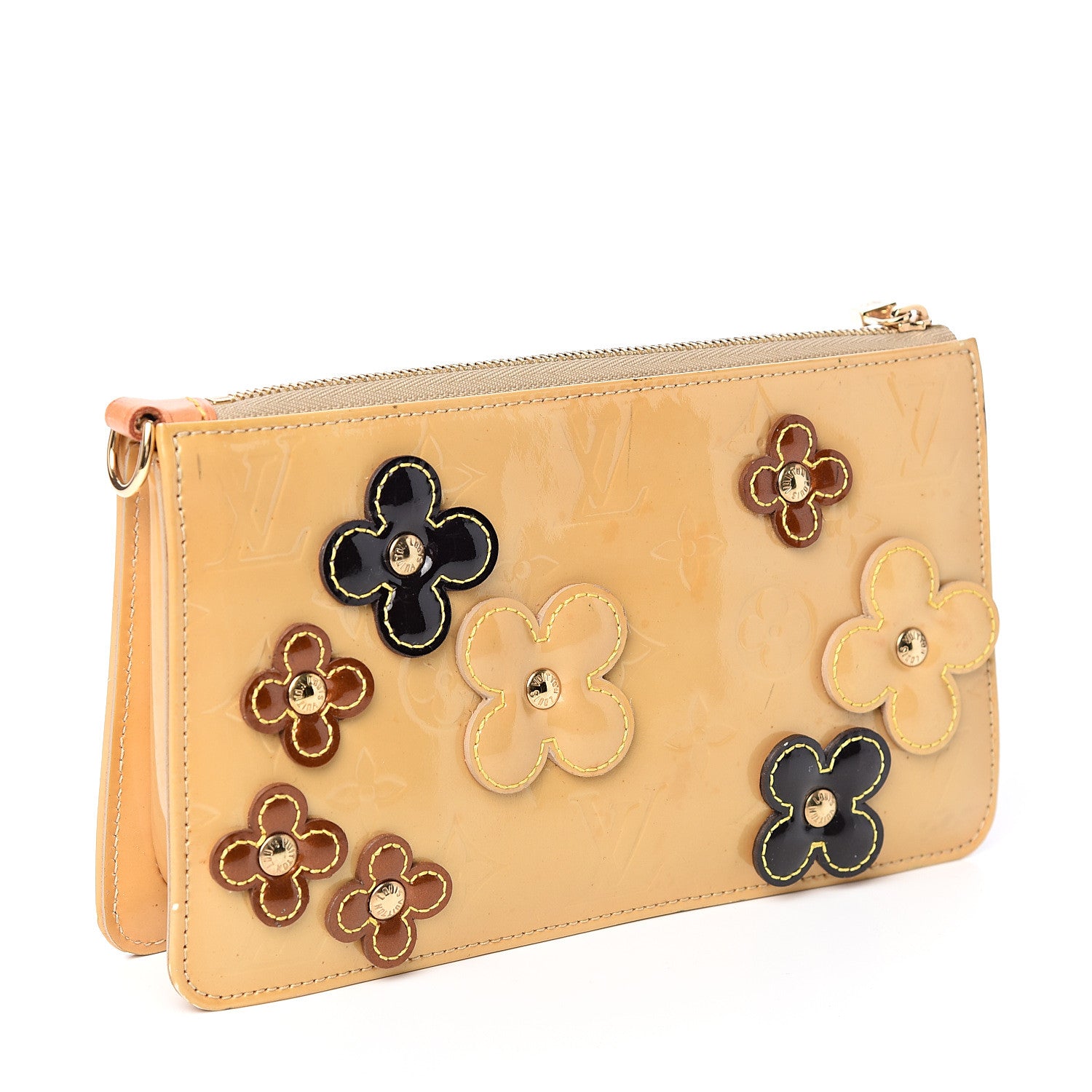 Louis Vuitton Vernis Lexington Fleurs Pochette Beige 2 of 7