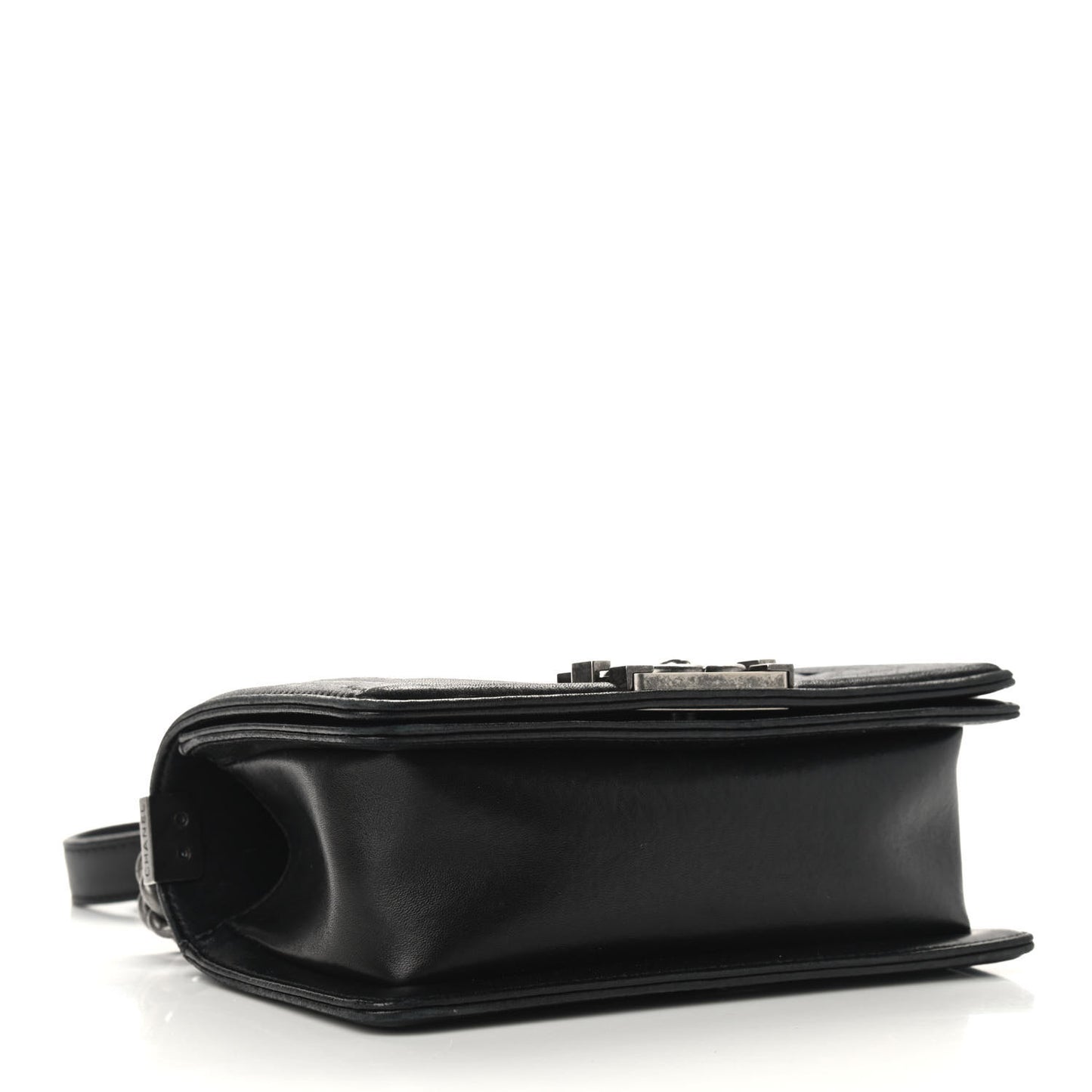 Lambskin Quilted Small Boy Flap Black