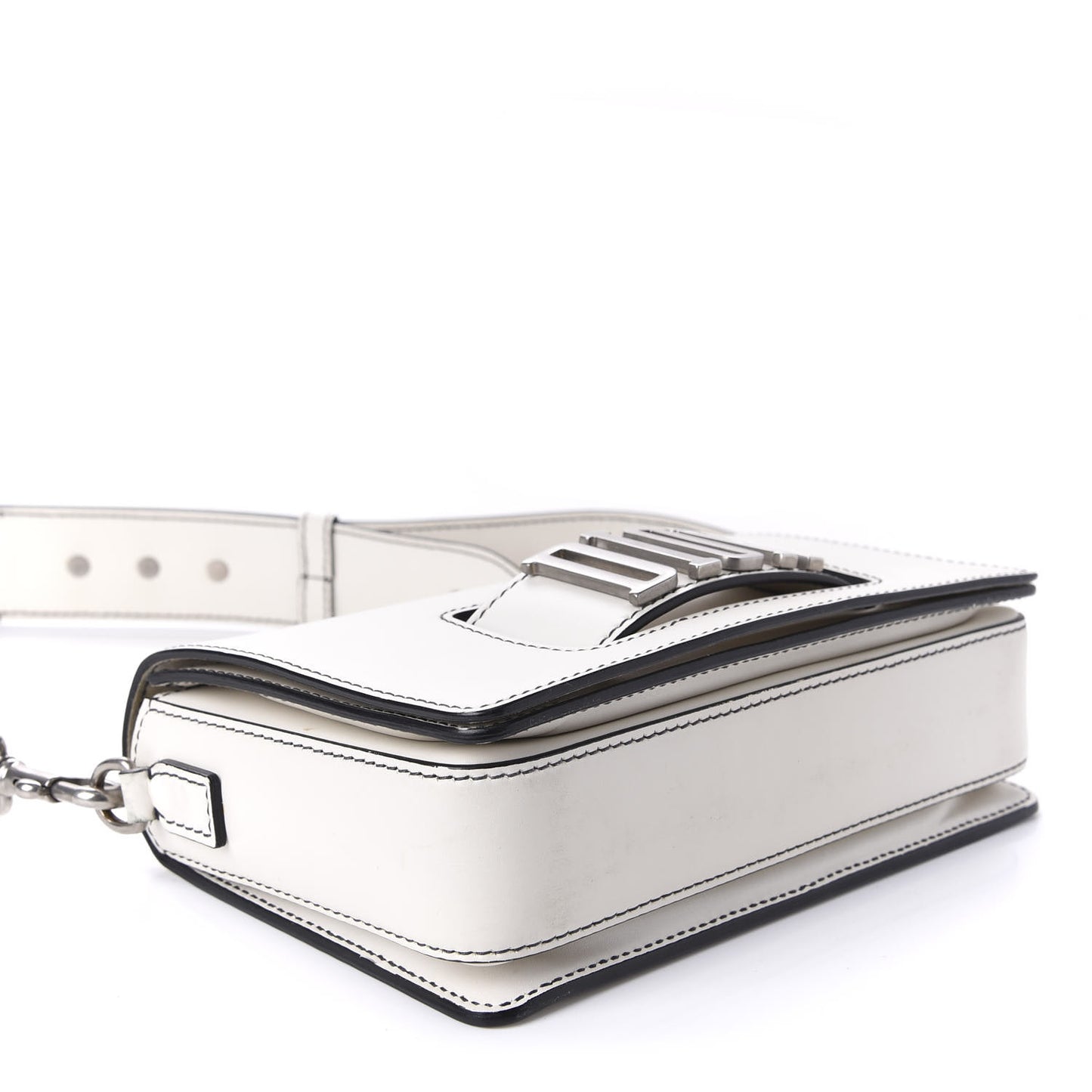 Smooth Calfskin Dio(r)evolution Flap Bag Off White