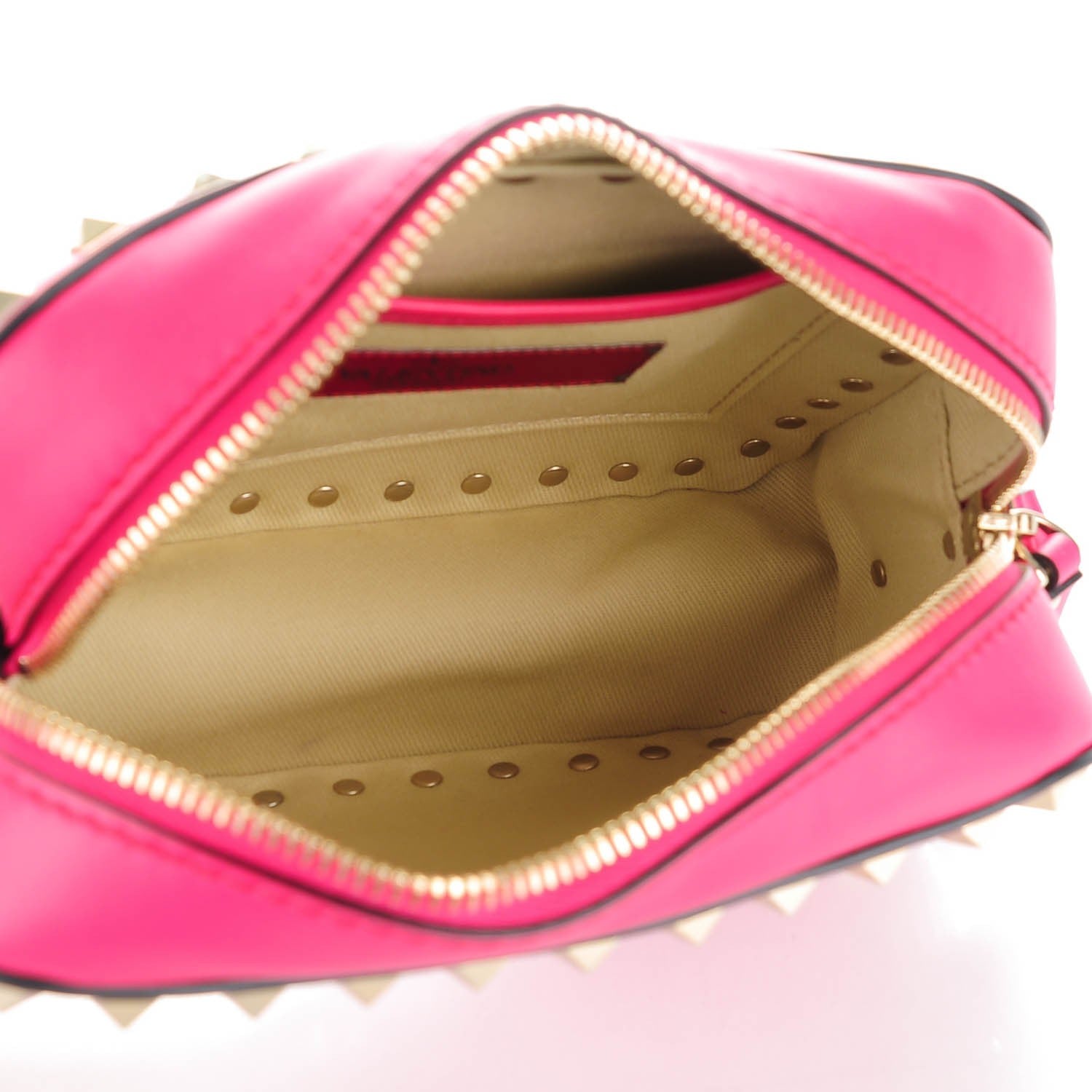 Valentino Garavani Calfskin Rockstud Camera Crossbody Bag Deep Fuxia 5 of 7