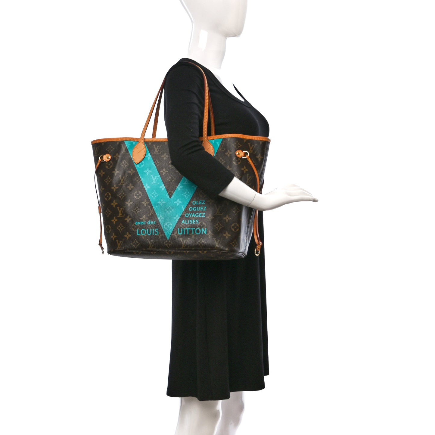 Monogram V Neverfull MM Turquoise