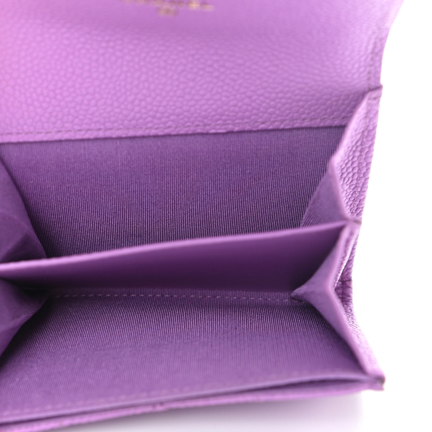 Caviar Quilted Boy Flap Card Holder Purple