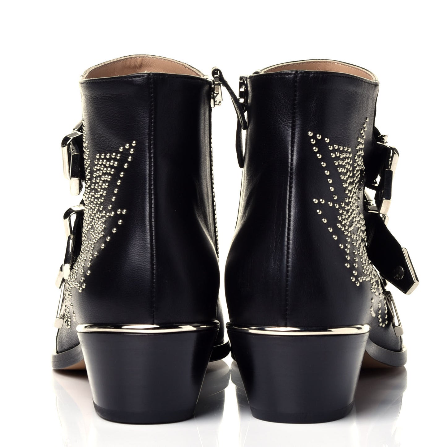 Nappa Sheepskin Studded Susanna Ankle Boots 37.5 Black