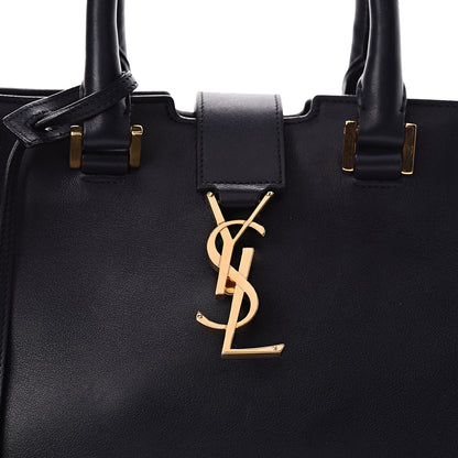 Saint Laurent Smooth Calfskin Small Monogram Cabas Navy 9 of 11