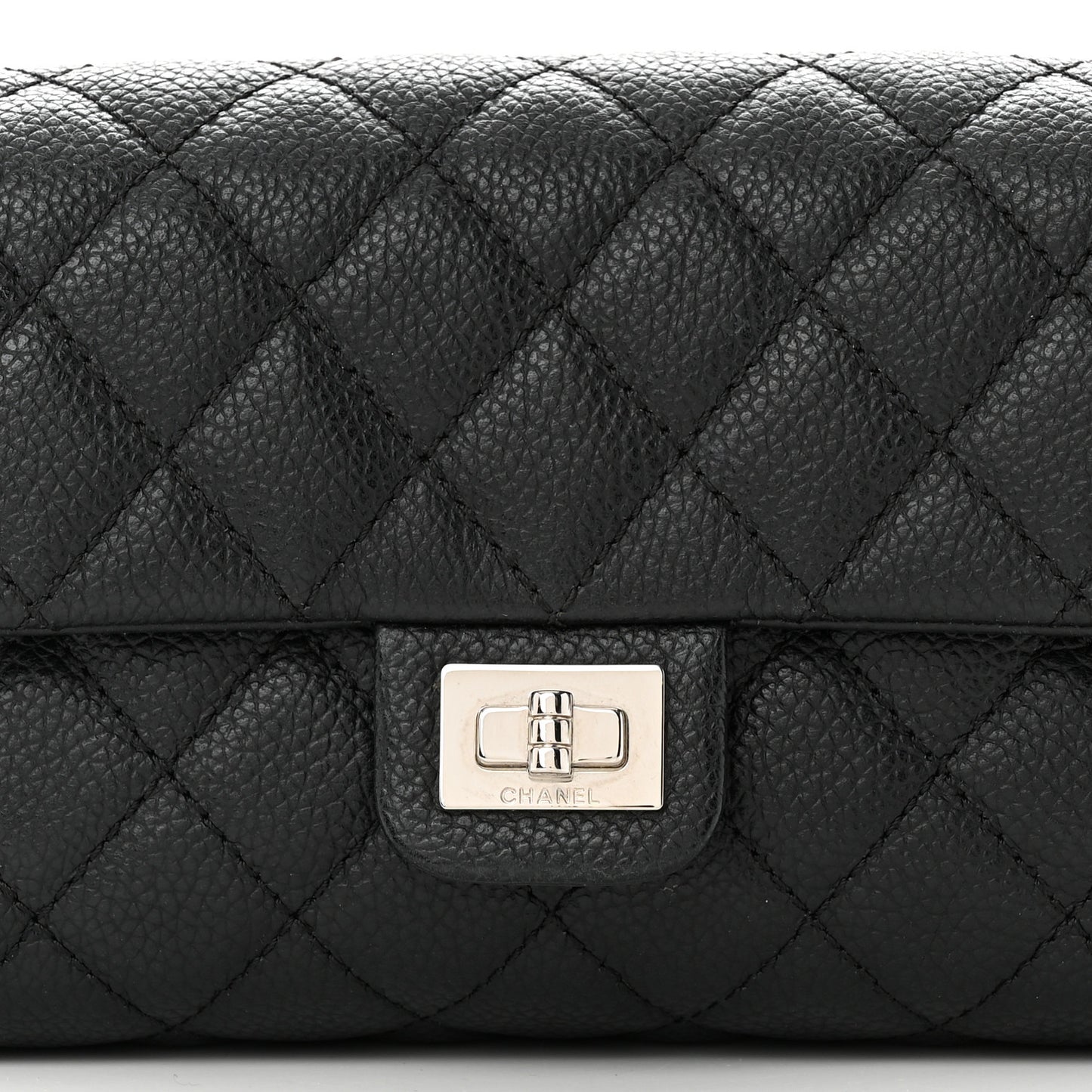 Grained Calfskin Quilted 2.55 Reissue Flap Belt Bag Clutch Black