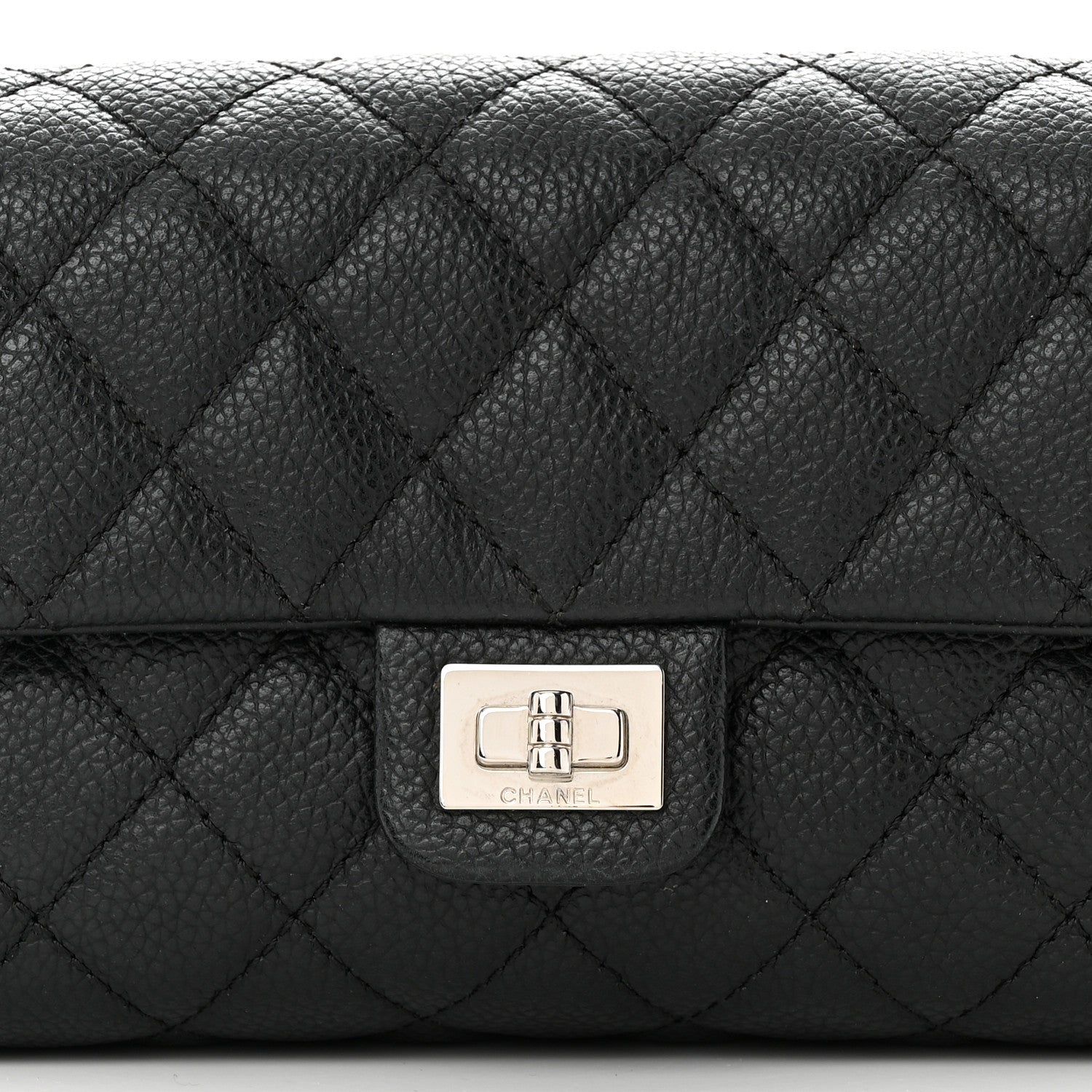 Chanel Grained Calfskin Quilted 2.55 Reissue Flap Belt Bag Clutch Black 9 of 11