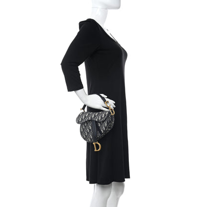 Christian Dior Oblique Mini Saddle Bag Blue 2 of 9