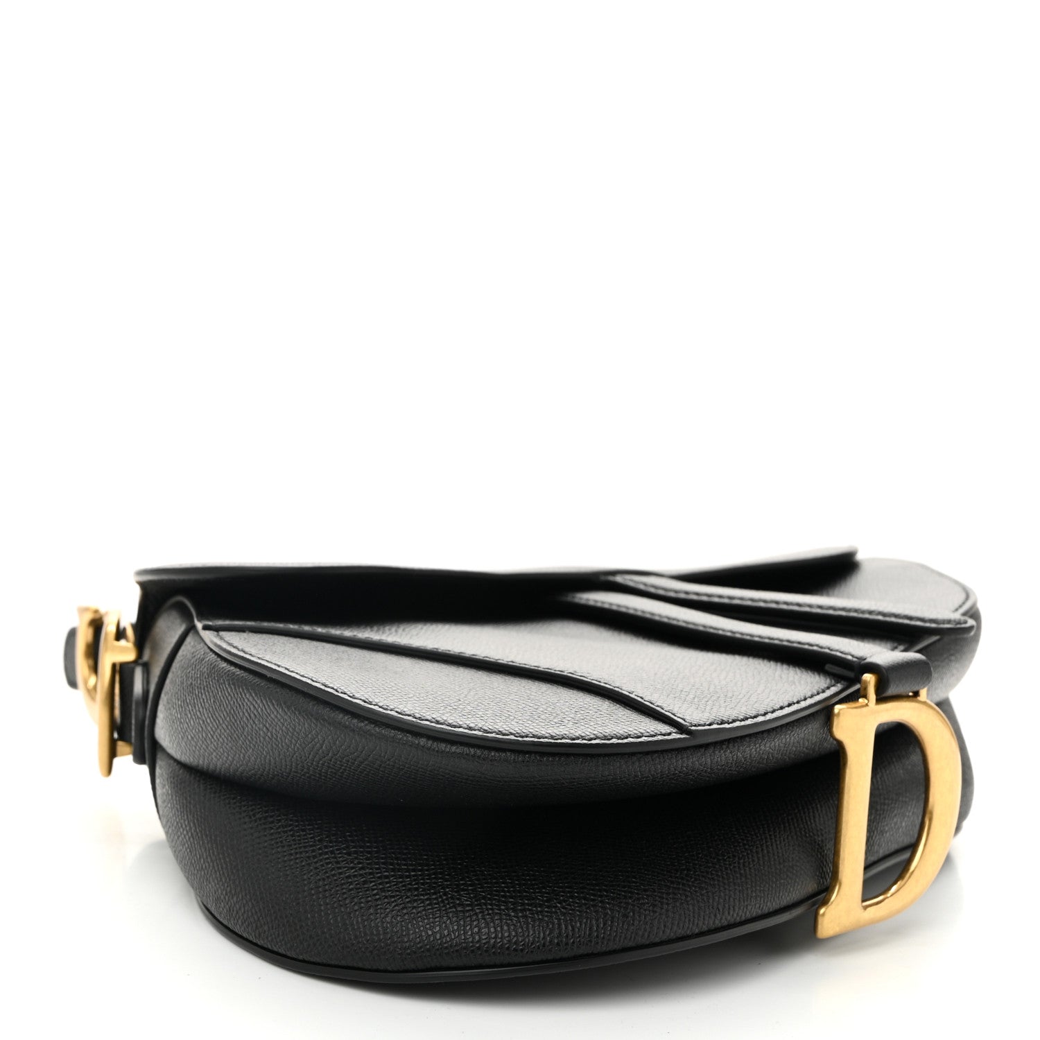 Christian Dior Grained Calfskin Saddle Bag Black 4 of 10