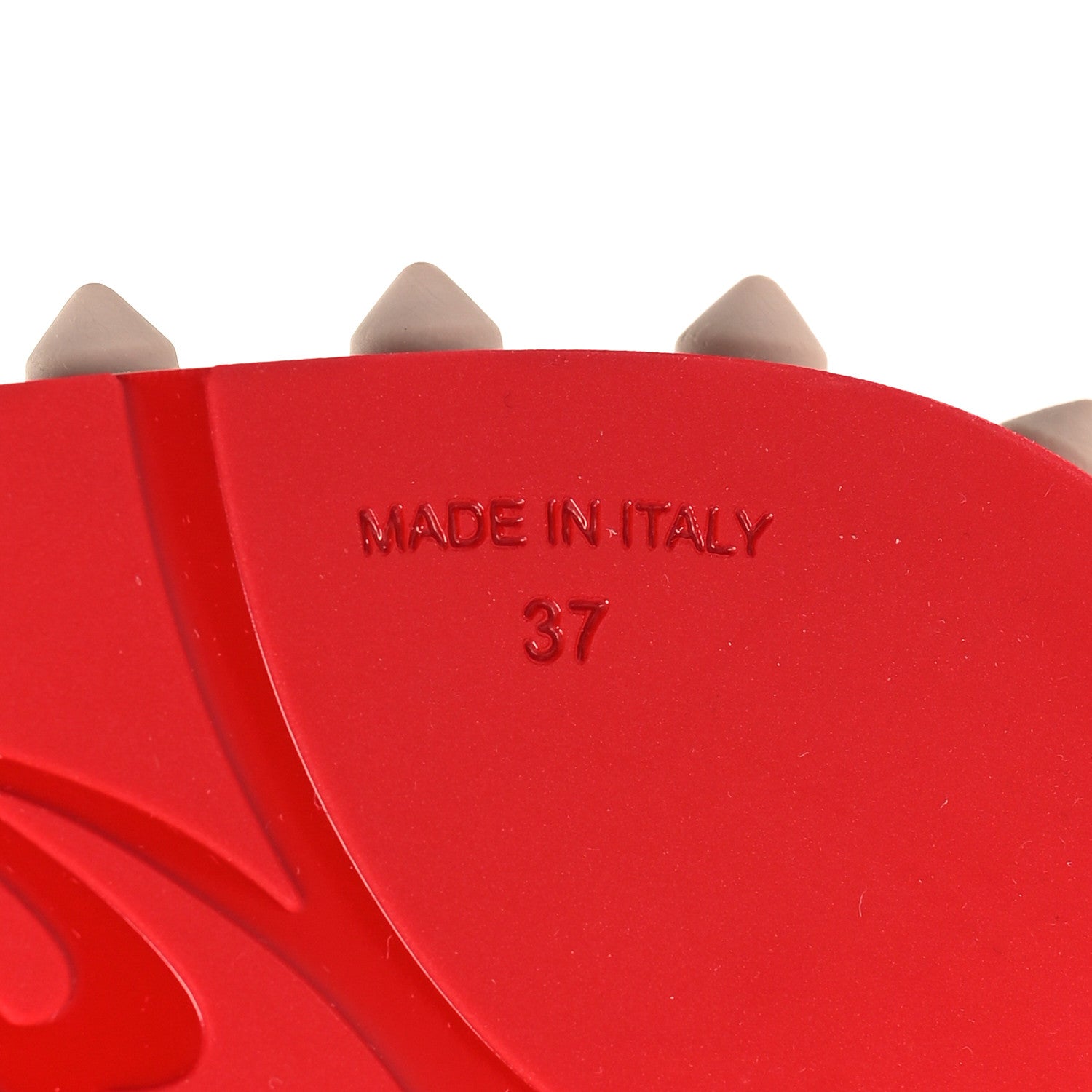 Christian Louboutin Rubber Spike Super Loubi Flip Flop Sandals 37 Leche 6 of 7