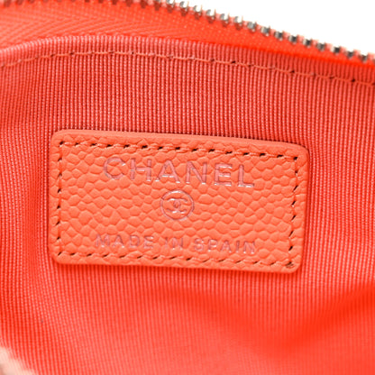 Chanel Caviar Quilted Small Cosmetic Case Coral 6 of 7
