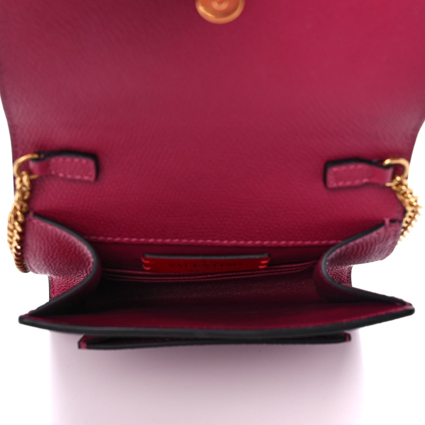Grainy Calfskin VLogo Crossbody Bag Raspberry