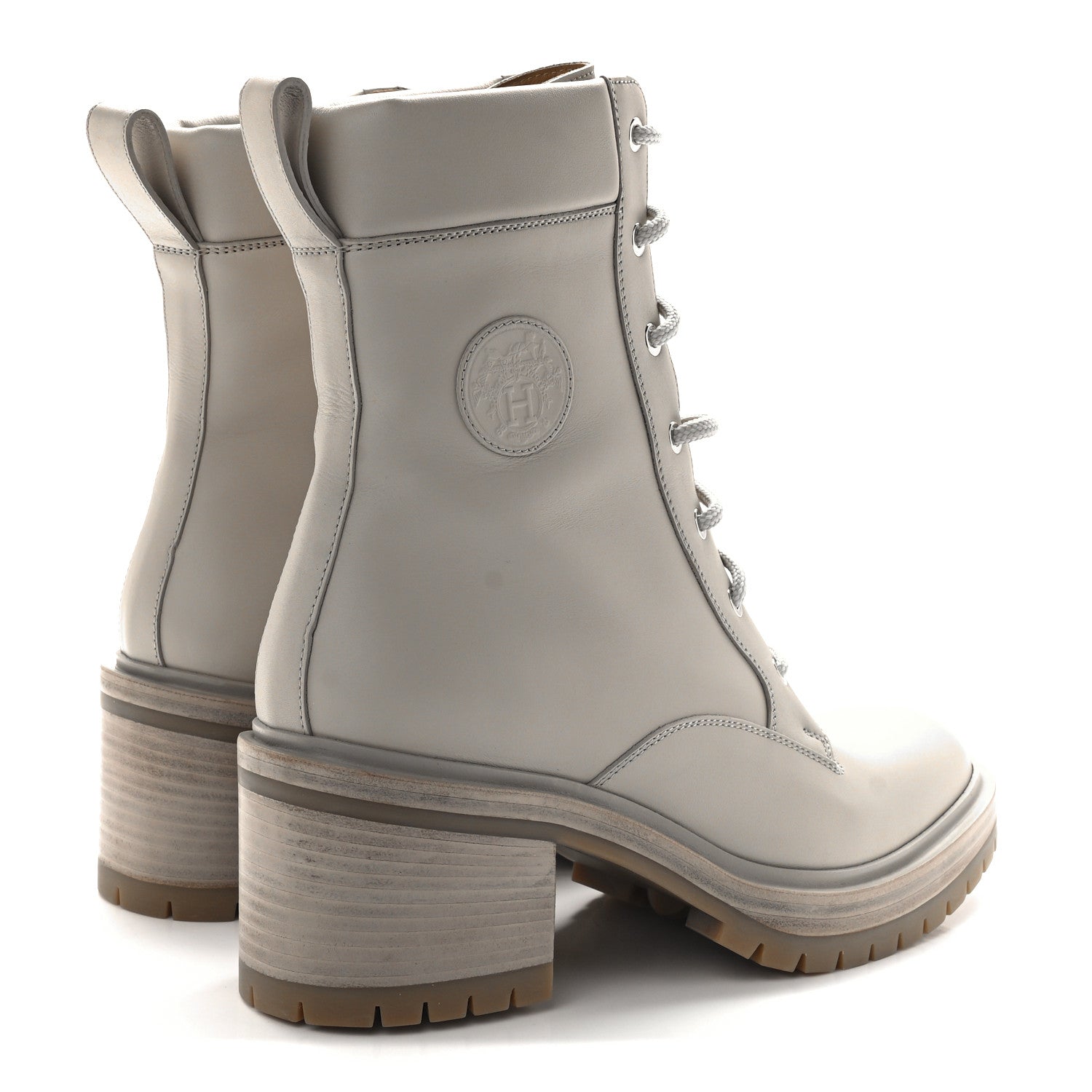 Hermes Calfskin Bridge Ankle Boots 40 Beige Grege 4 of 8