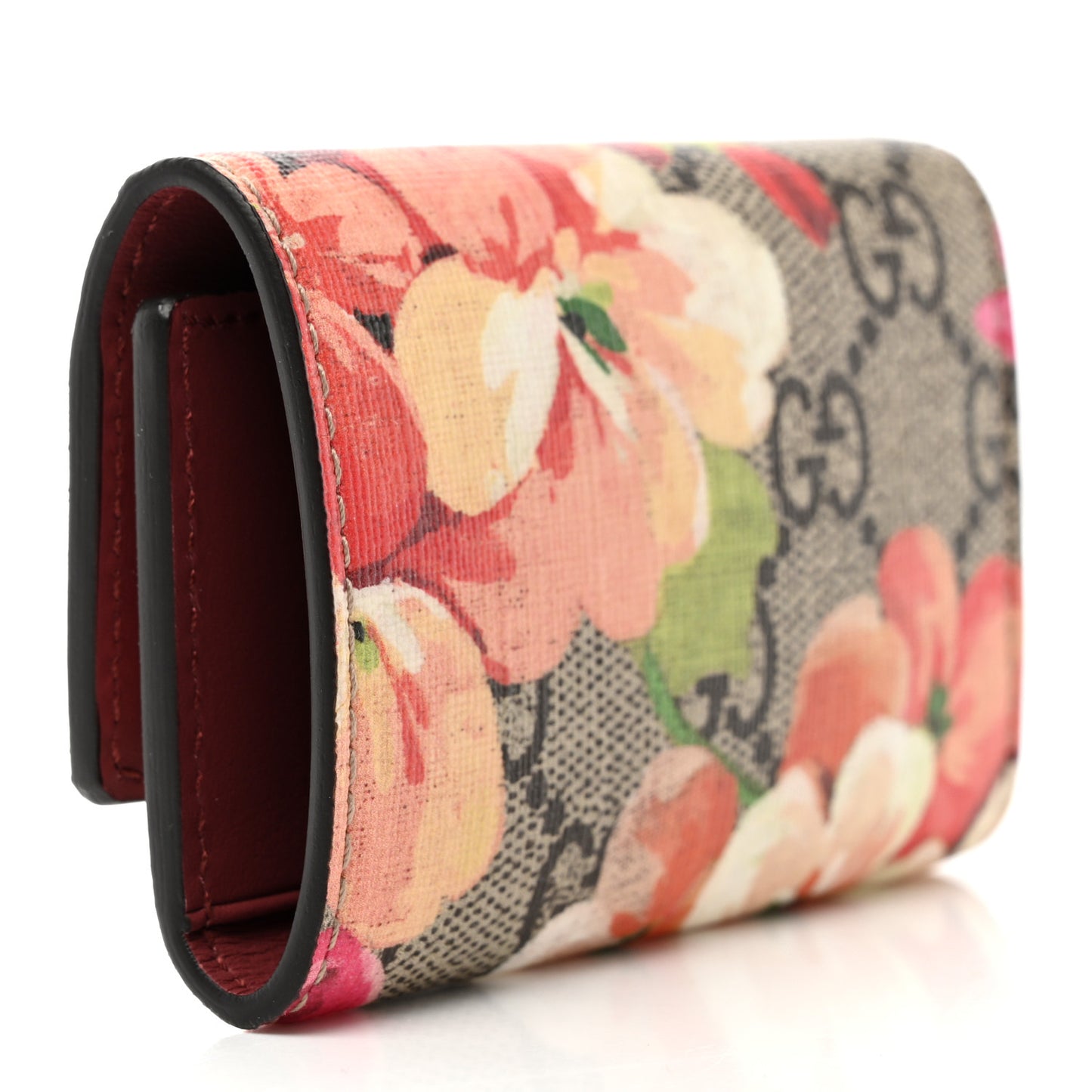 GG Supreme Monogram Blooms 6 Key Holder Case Beige Multicolor Dry Rose