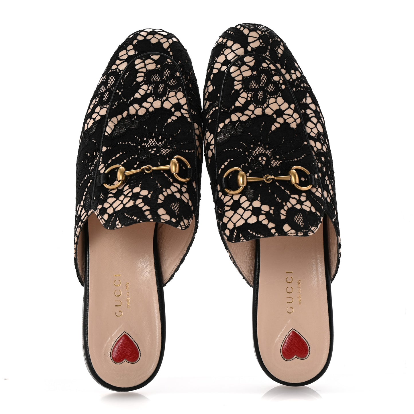 Lace Malaga Kid Womens Princetown Slippers 38.5 Black Skin Rose