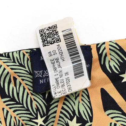 Hermes Silk Sous Le Charme D Orphee Twilly Bleu Black Jaune Soufre 3 of 4