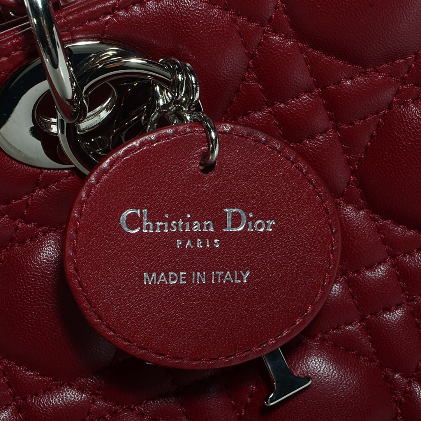 Lambskin Cannage Large Lady Dior Red